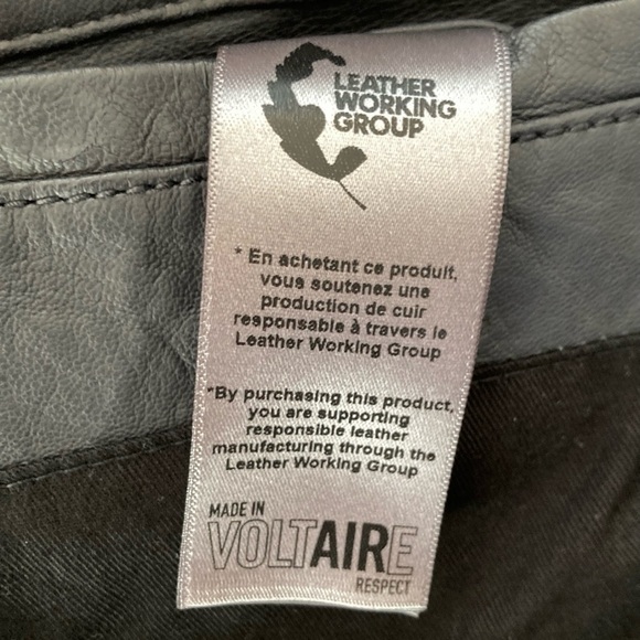 Zadig & Voltaire Lamb Leather Venturi Cuir Froisse Crinkle Effect Blazer - Picture 12 of 14